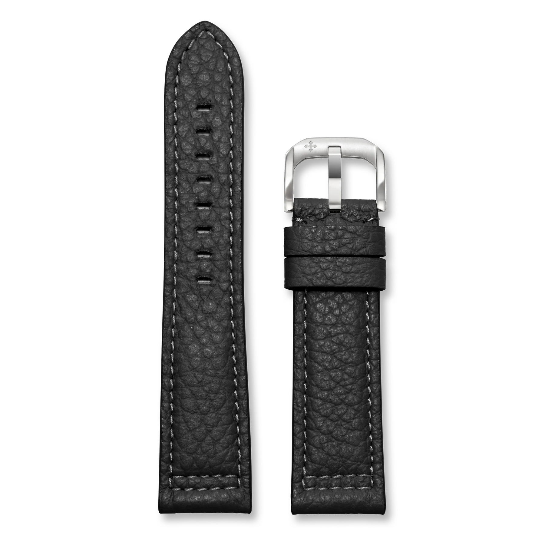 Embossed Leather Strap 22mm - Black